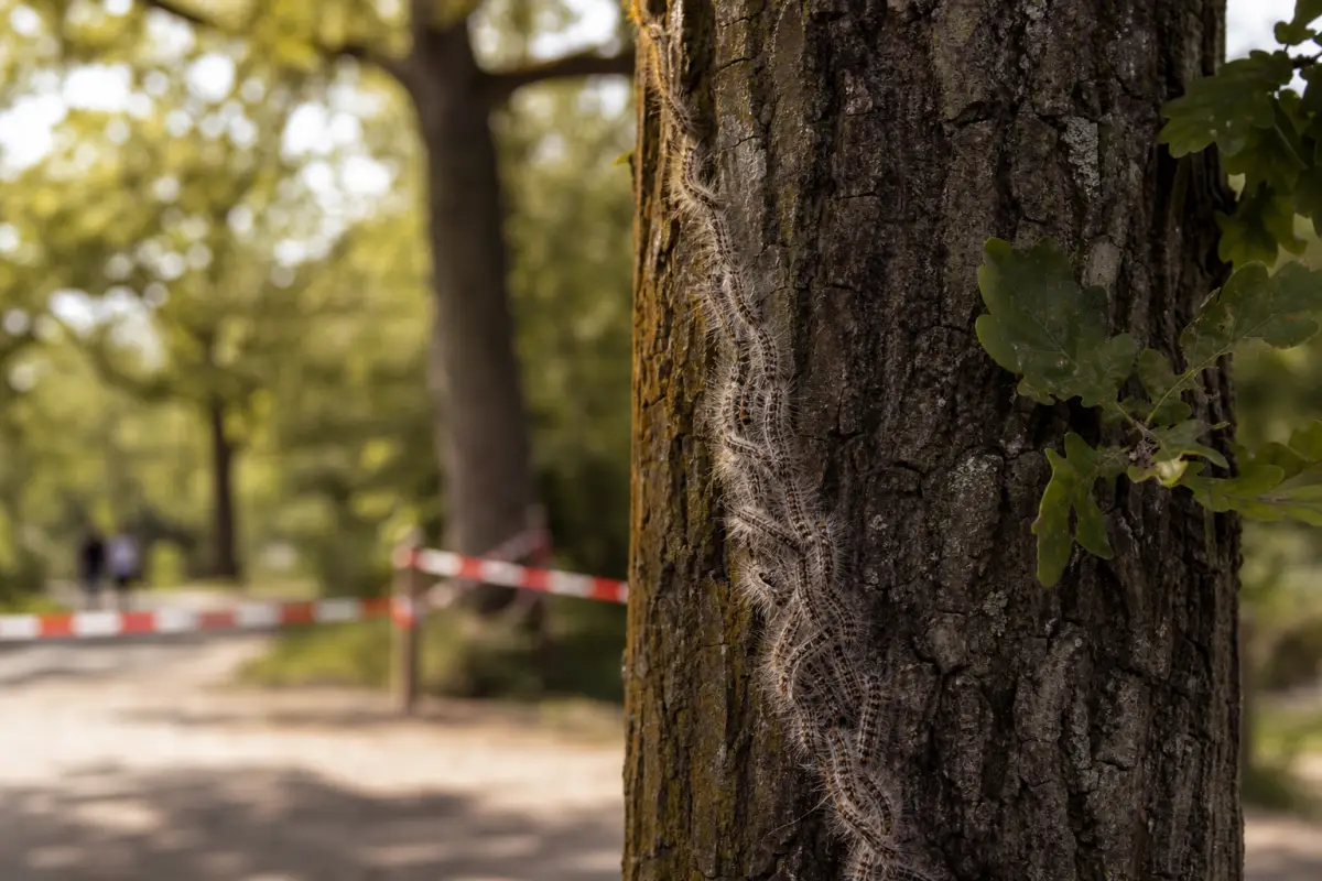 Die Brennhaare des Eichenprozessionsspinners: warum sie gefährlich sind
