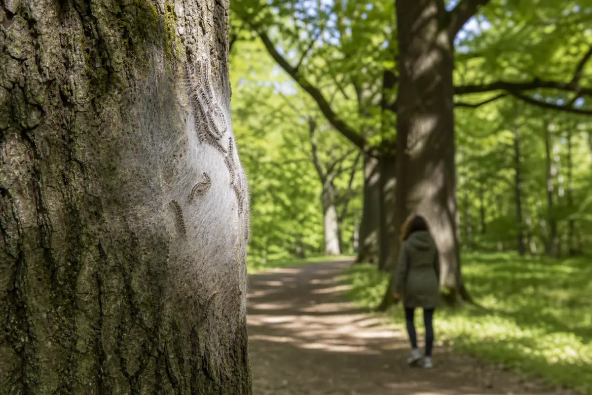 Eichenprozessionsspinner im Wald: sicher unterwegs beim Spaziergang
